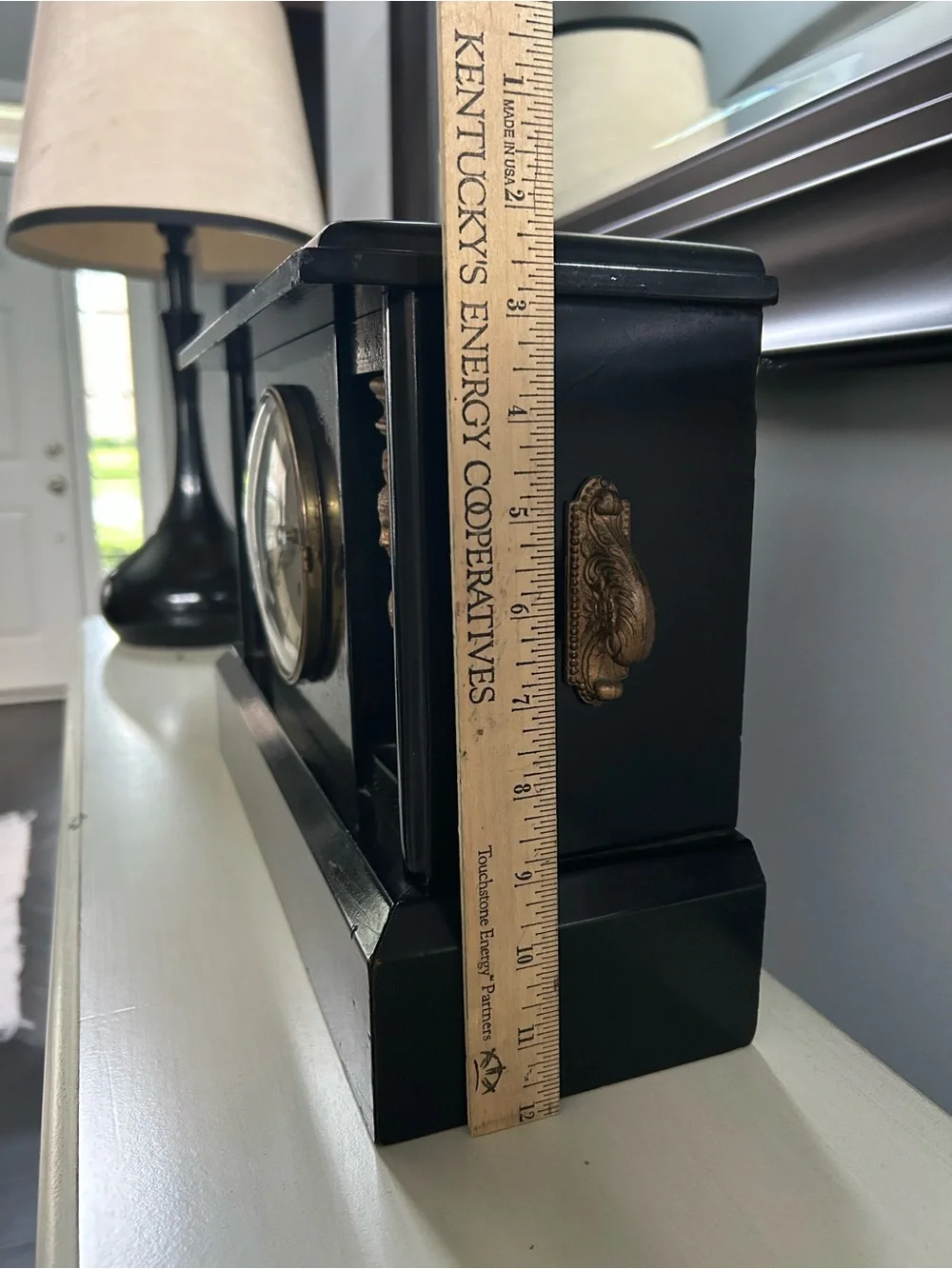 Antique Black and Gold Welby Vintage Mantel Clock